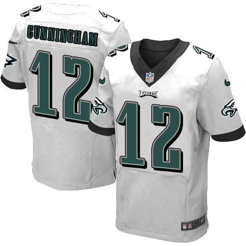 Men's Elite Randall Cunningham Nike Jersey White Road - #12 NFL Philadelphia Eagles